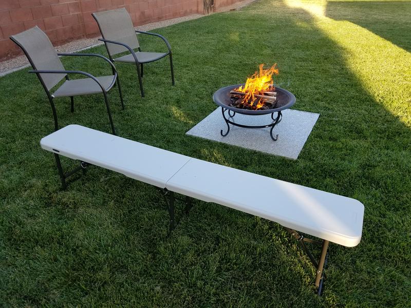 Great place for kids to sit around fire on camping trips or in the backyard.