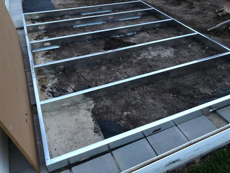 Platform before plywood