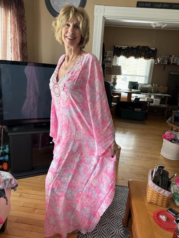 lilly pulitzer silk caftan dress Kingston Silk Maxi Caftan