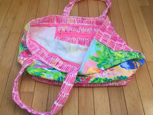 lilly pulitzer terry cloth beach bag