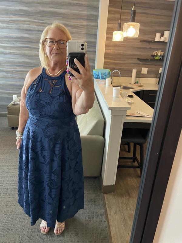 (取寄) リリー ピュリッツァー レディース デニス レース ミディ ドレス Lilly Pulitzer women Denise Lace Midi Dress Low Tide Navy Sway With Me Denise Lace Halter Midi Dress | Lilly Pulitzer