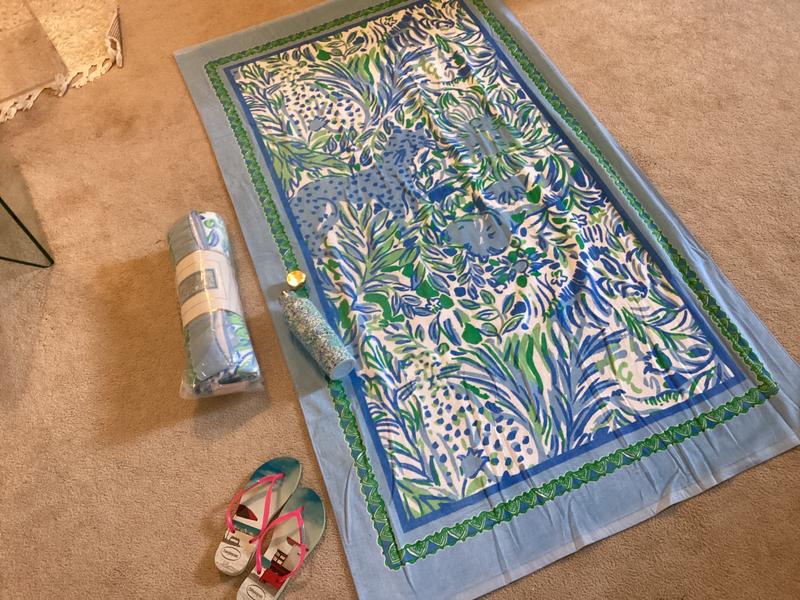 LILLY PULITZER Beach Towel Blue Horizon Jungle Sunrise Engineer Limited Edition outlet