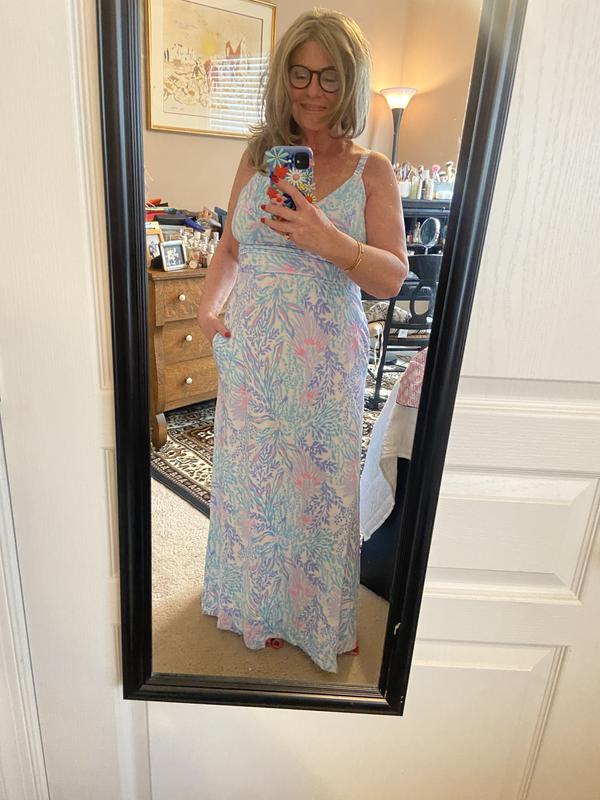 chinese dress ladies Lilly Pulitzer Blake Maxi Dress Cumulus Blue Orchid Oasis 10 at Amazon  Women's Clothing store