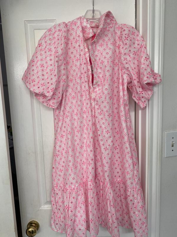 Cartley Elbow Sleeve Eyelet Shirtdress | Resort White | Lilly Pulitzer