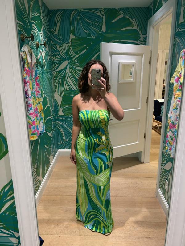 lilly pulitzer strapless dress 90s Green & Pink Pineapple Print by Enjoy extra hem flexibility with this style Vintage 90s Lilly Pulitzer Seahorse