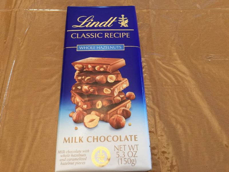 Lindt CLASSIC RECIPE Hazelnut Milk Chocolate Bar, Valentine's Day Candy,  4.4 oz.