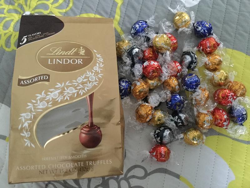 Lindt Lindor Assorted Dark Chocolate Candy Truffles, 15.2 oz. Bag