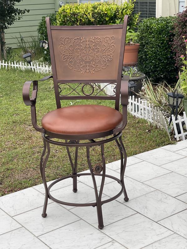 Powell big & tall copper deals stamped back stool with arms