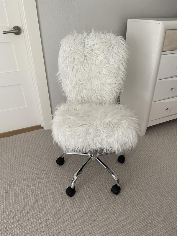 Linon faux best sale fur office chair