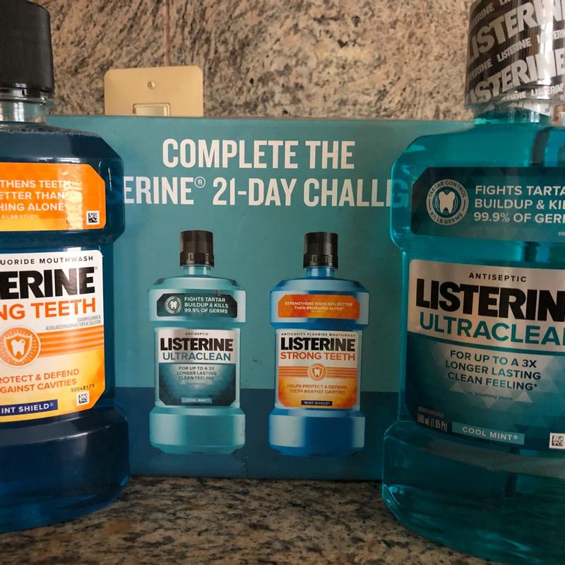 Listerine 33 8 Oz Strong Teeth Anticavity Fluoride Mouthwash In Mint Shield Bed Bath Beyond