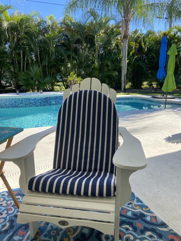 Casco Bay Adirondack Chair Seat Cushion Stripe Gray | L.L.Bean