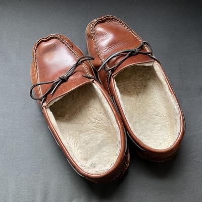 ll bean double lined leather slippers