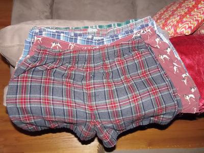 men's flannel boxer sleep shorts