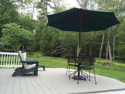 Sunbrella Market Umbrella Wood