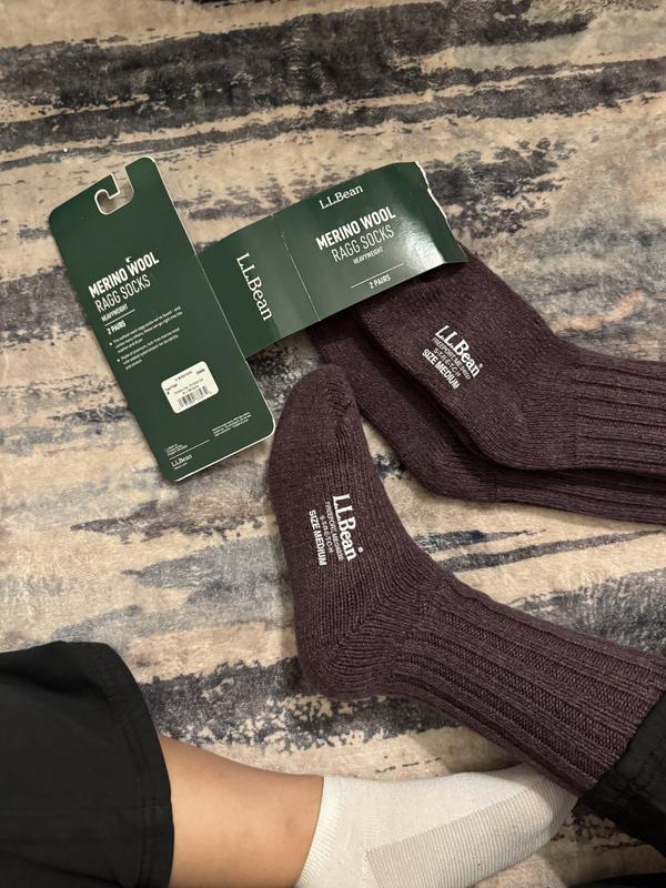 Adults' Merino Wool Ragg Socks, 10" 2-Pack