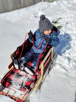 Kids Pull Sled And Cushion Set