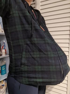 ll bean women's scotch plaid shirt zip hoodie