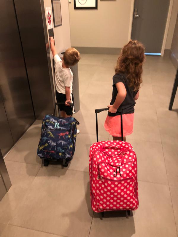 Kids best sale monogram luggage