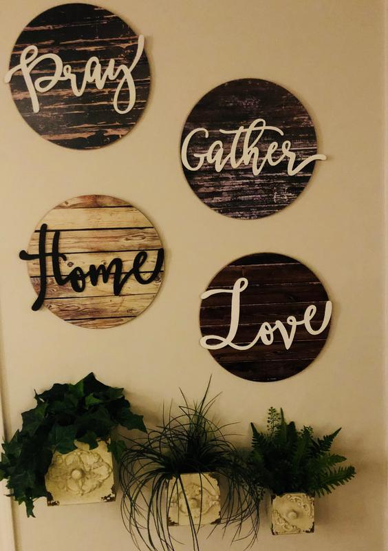 Details about   Distressed Wood Embellished Sentiment Wall Plaque Sign LOVE GATHER HOME or PRAY 