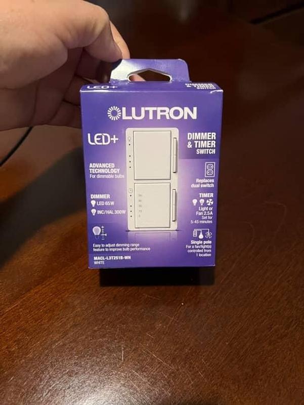 Lutron LED+ Single-pole LED Illuminated Touch Light dimmer/Timer White ...