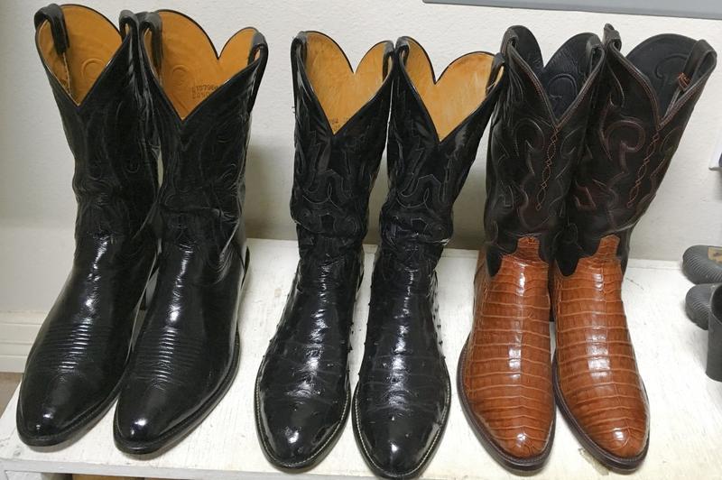 My Beautiful Lucchese Boots - The middle pair are over Twenty Years Old!