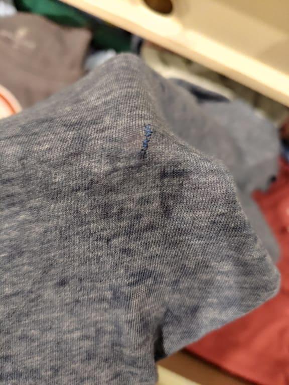 After sewing up hole that appeared