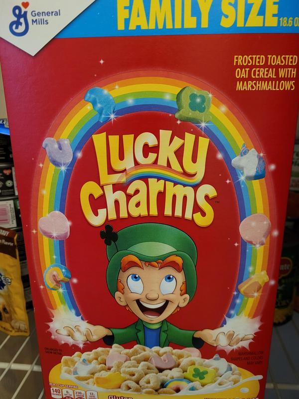 Lucky Charms Minis Cereal with Marshmallows, Kids Breakfast  Cereal, Family Size, 18.6 oz : Books