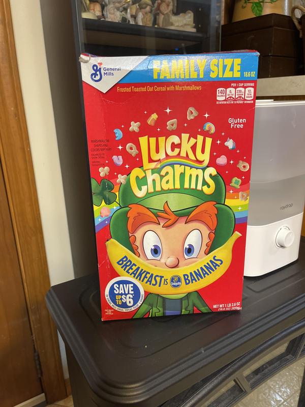 Lucky Charms Cereal sin gluten con malvaviscos, caja grande de 14.9 onzas