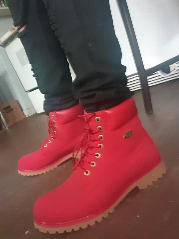 Red store lugz boots