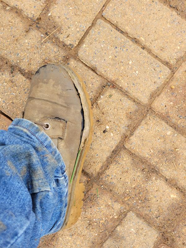 Front outside sole after being glued twice