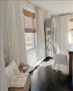 Lush Decor Coastal Chic Scallop Edge Window Curtain Panel Pair, 52 W x 84  L, Navy & White