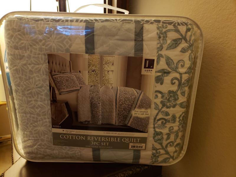 Nisha  Quilt  Blue 3 Piece Set