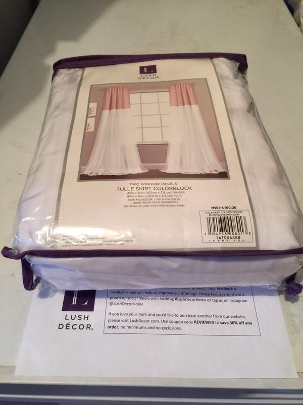 Tulle Skirt Colorblock Window Curtain Panels - Photo 1