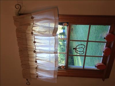 Lush Decor Linen Button Window Curtain Valance, 18 L x 52 W, Off