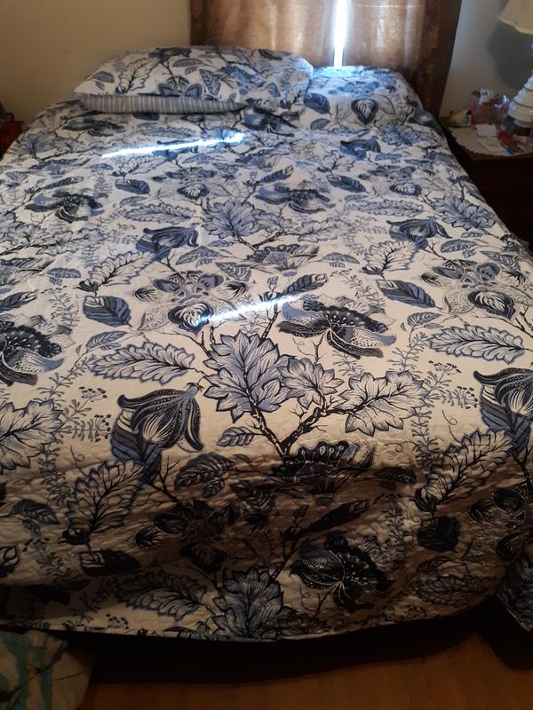 Here is the full bedding Ensemble and I love it love the Vivid blue colors
