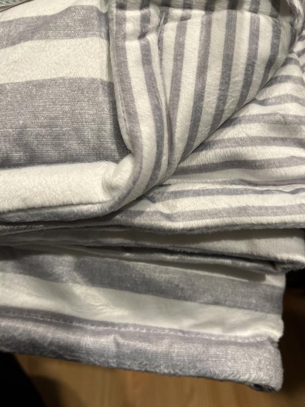 Lush Decor Farmhouse Stripe Blanket in Grey | Bed Bath & Beyond