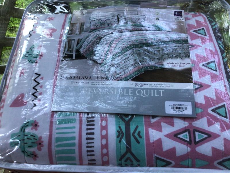 Boho Llama Reversible Oversized Quilt Set, Lush Decor