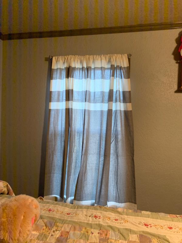 Lush Decor 84-in Navy Striped Rod Pocket Curtain Panel Pair 16T004541 ...