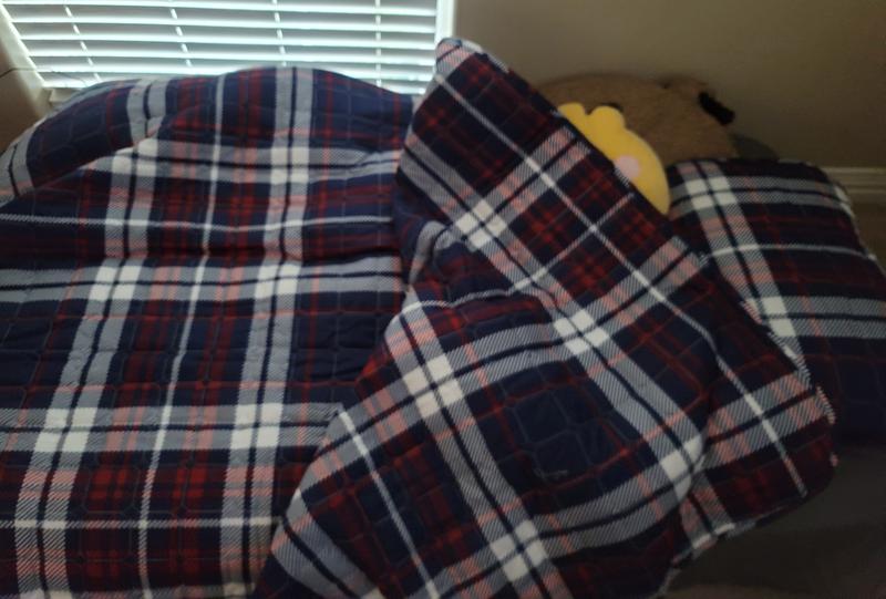 Grayson Farmhouse Plaid Reversible Quilt Set, Lush Decor