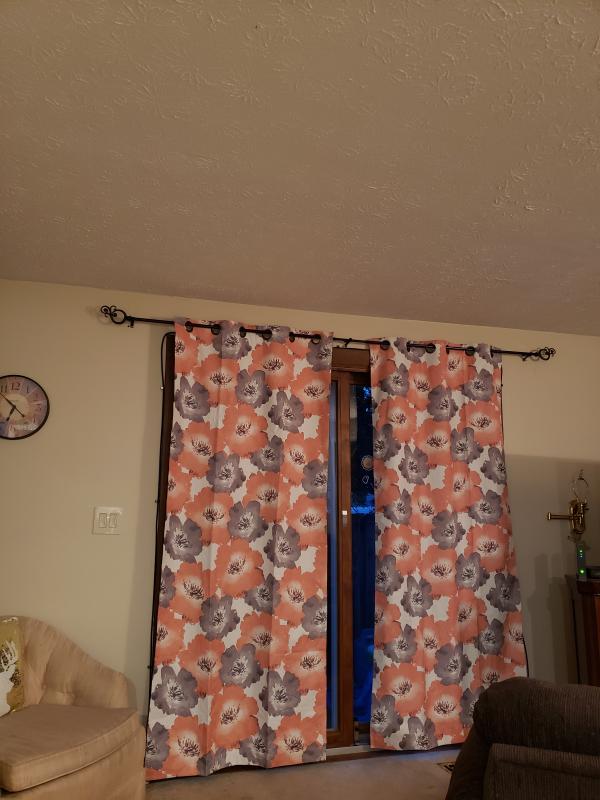 Living room w/ my new blackout curtains