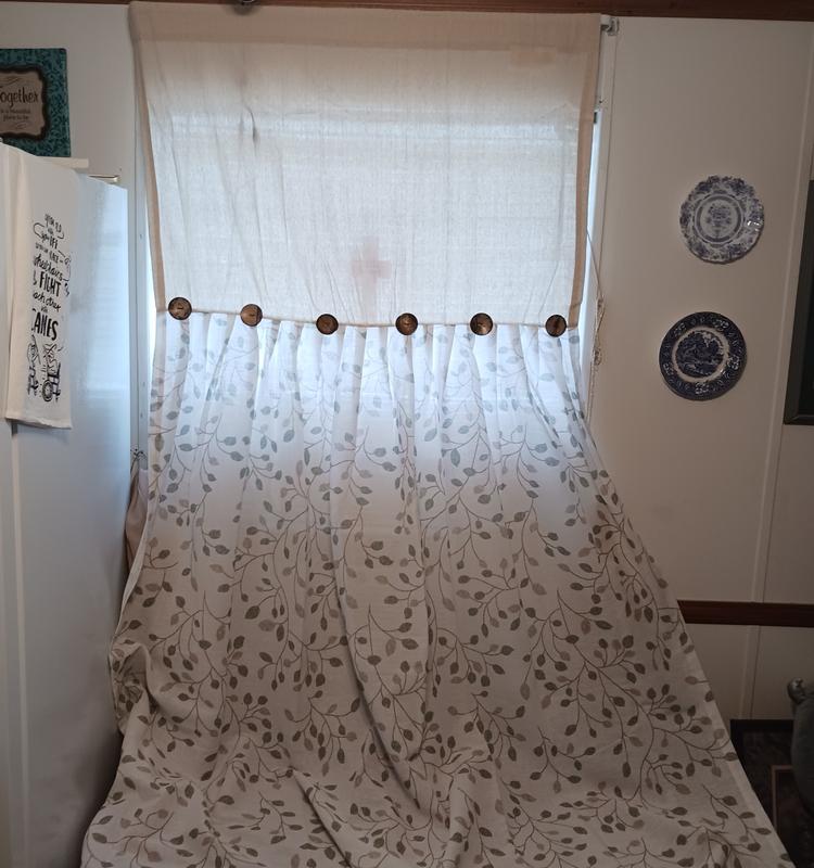 LINEN BUTTON BOTANICAL GARDEN CURTAIN