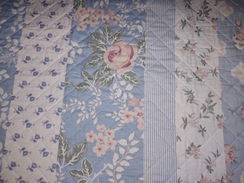 Cottagecore Flower Stripe Oversized Reversible Cotton Quilt 3