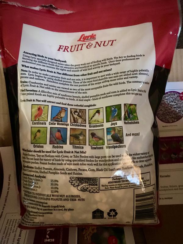 Lyric 5 lb. Fruit and Nut High Energy Wild Bird Food 2647345 - The Home  Depot