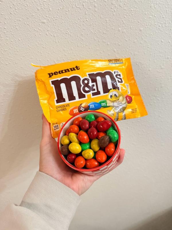 M&M's Peanut M&Ms Candy Bars, Large Resealable Bag, 38 oz