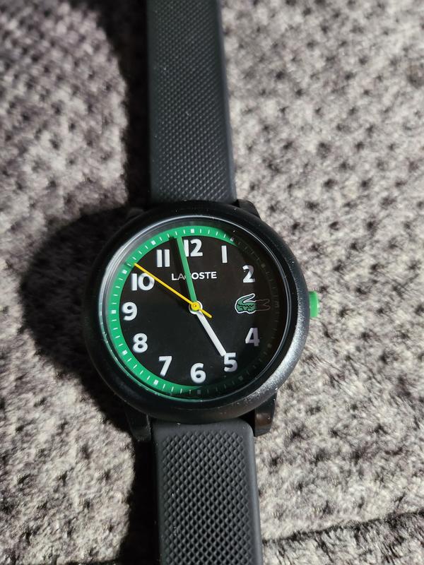 Lacoste Kids Watch with green, white and yellow hands!