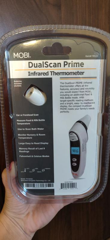 MOBI DualScan Prime Ear & Forehead Thermometer with Food & Bottle