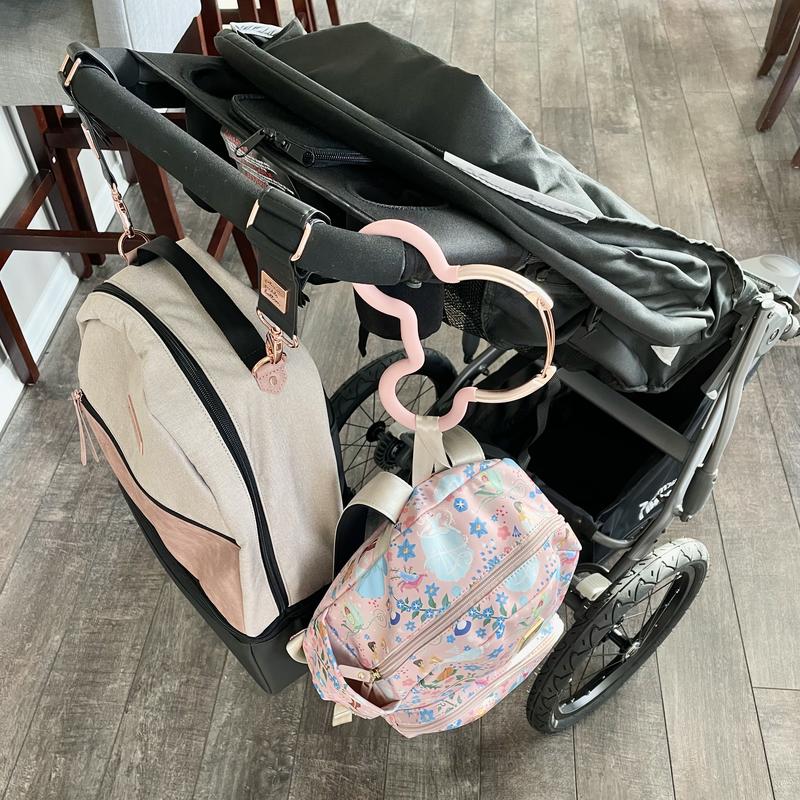 The Mommy Hook Stroller Assistant in Rose Gold/Grey