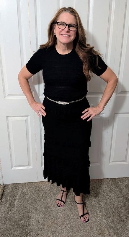 Customer photo for "Beautiful knitted special occasion dress"