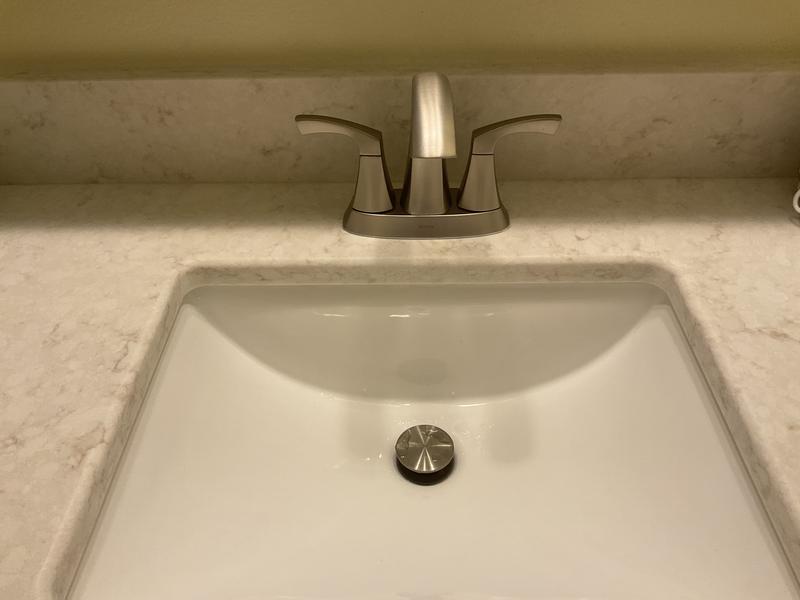 New faucet and pop-up drain