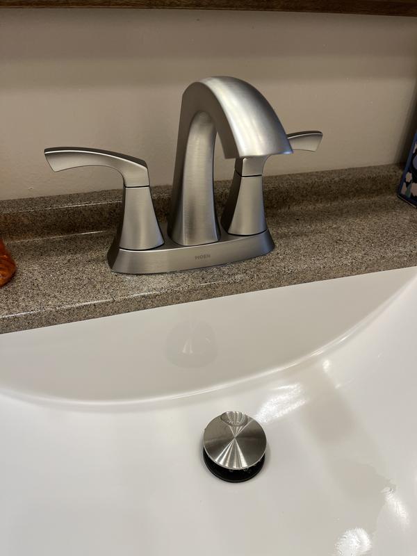Lindor Matte black two-handle high arc bathroom faucet -- 84506BL -- Moen